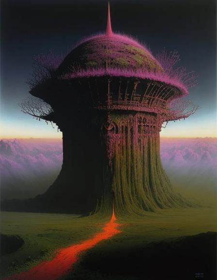 Apocalyptic Landscape in Dark Surrealist Style