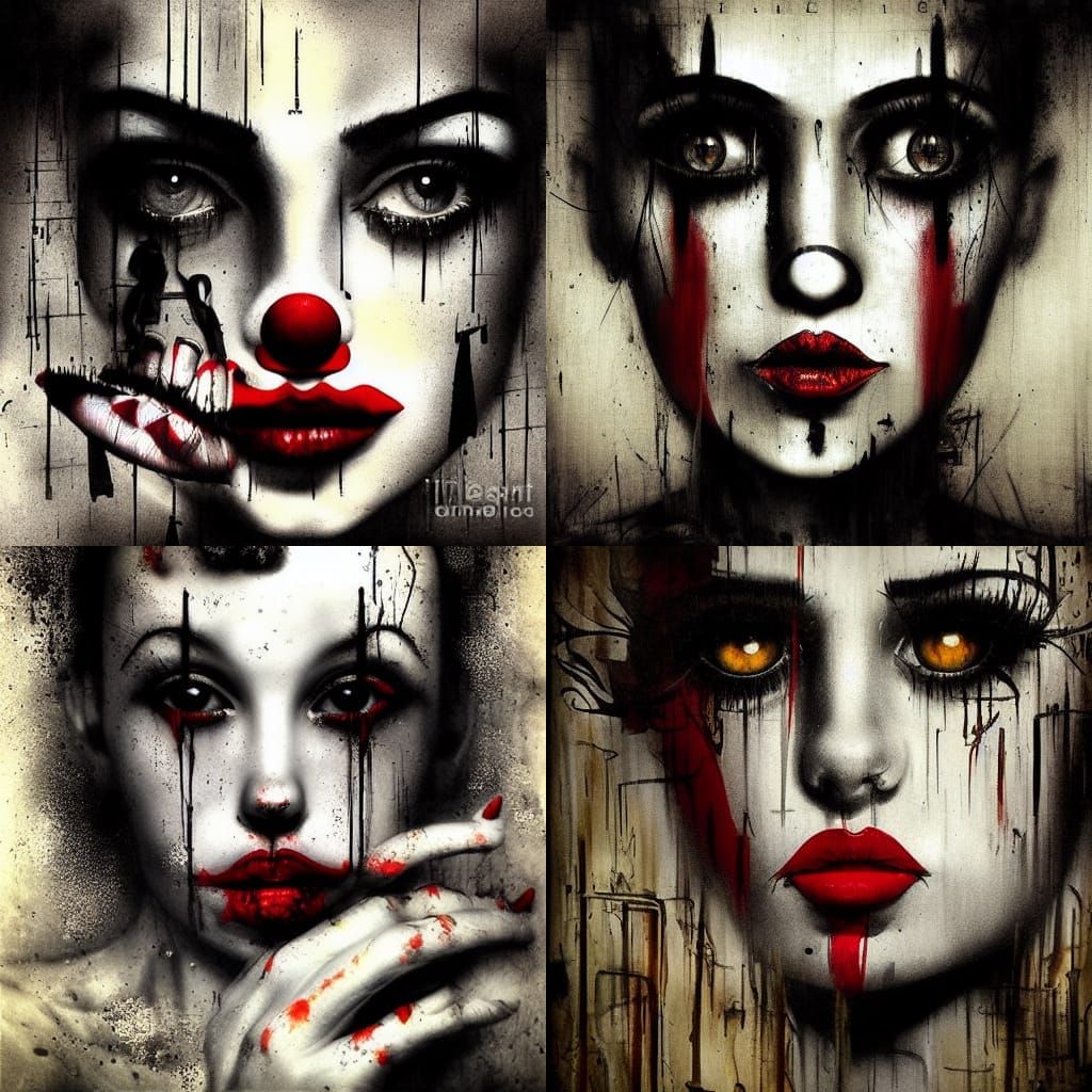 Clowns in Meticulously Cinematic Portrait Art