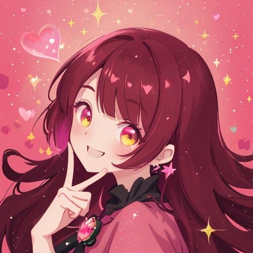 Whimsical Valentine's Day Portrait in Kawaii Digital Art Sty...