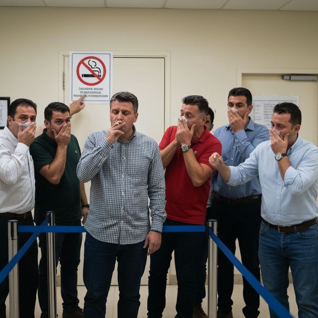 Man Smoking in Doctor's Line Draws Angry Crowd