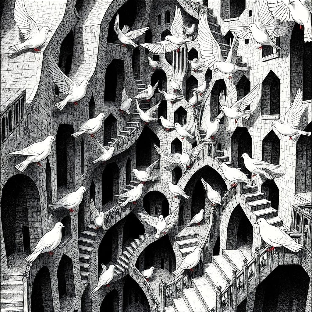 Doves in Escher-Inspired Tessellations
