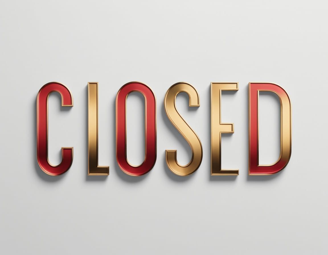 Modern Minimalist Typography in Metallic Red and Gold