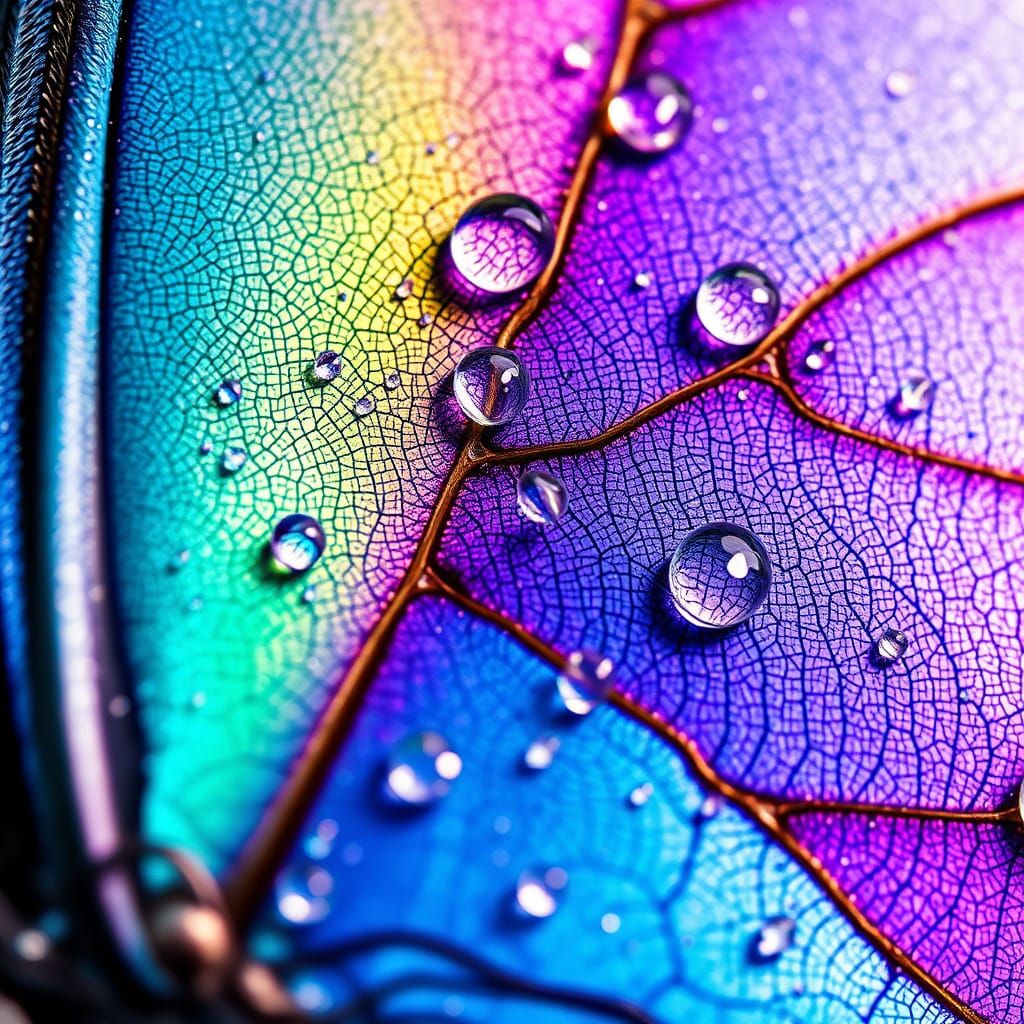 Iridescent Butterfly Wing Macro Photograph in 8K