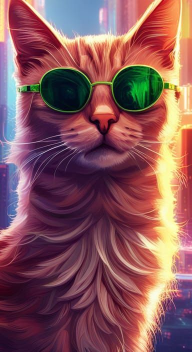 Cyberpunk Feline in Shades