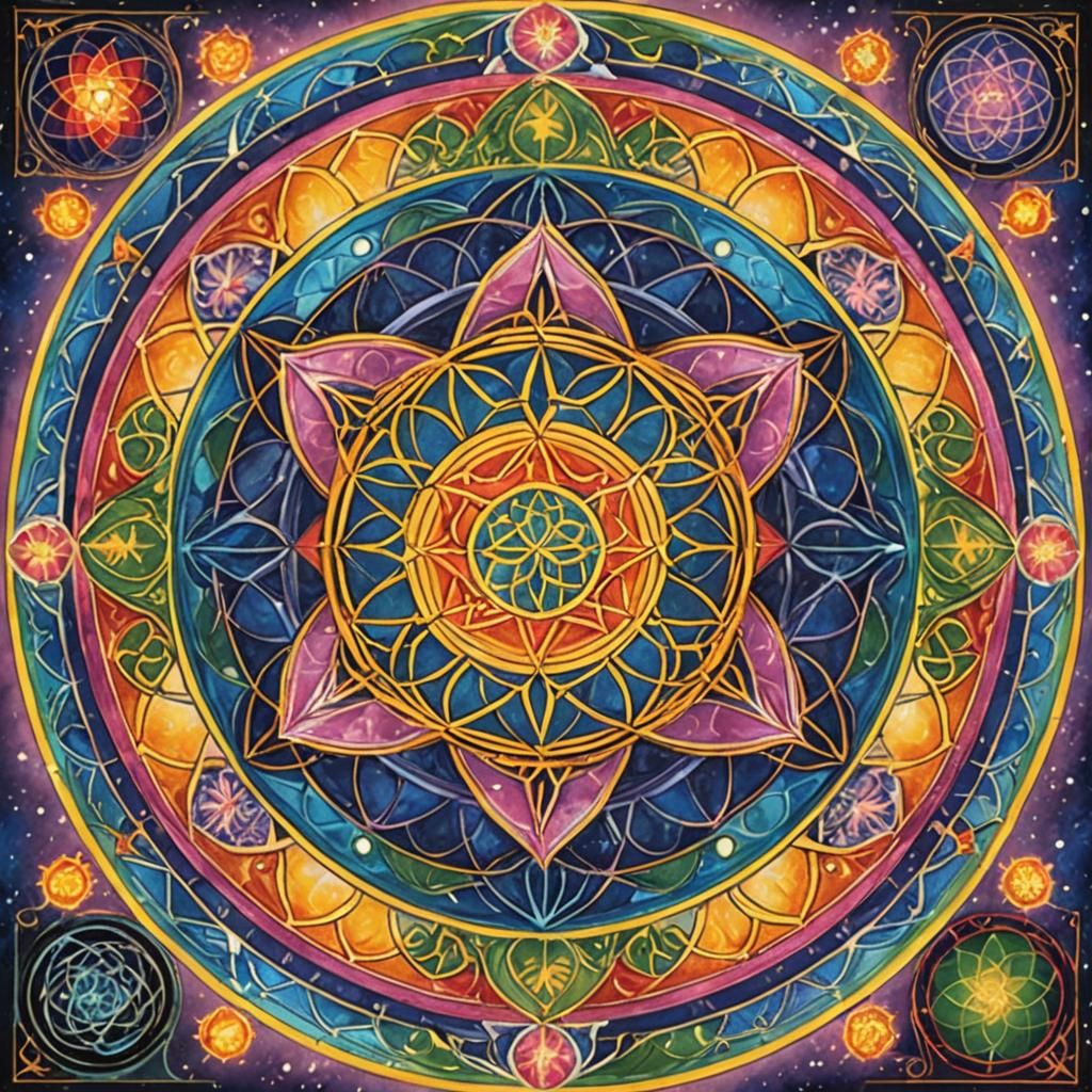 Sacred Geometry Flower of Life in Celestial Harmony