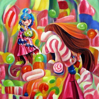 Girl in a Whimsical Candyland Wonderland