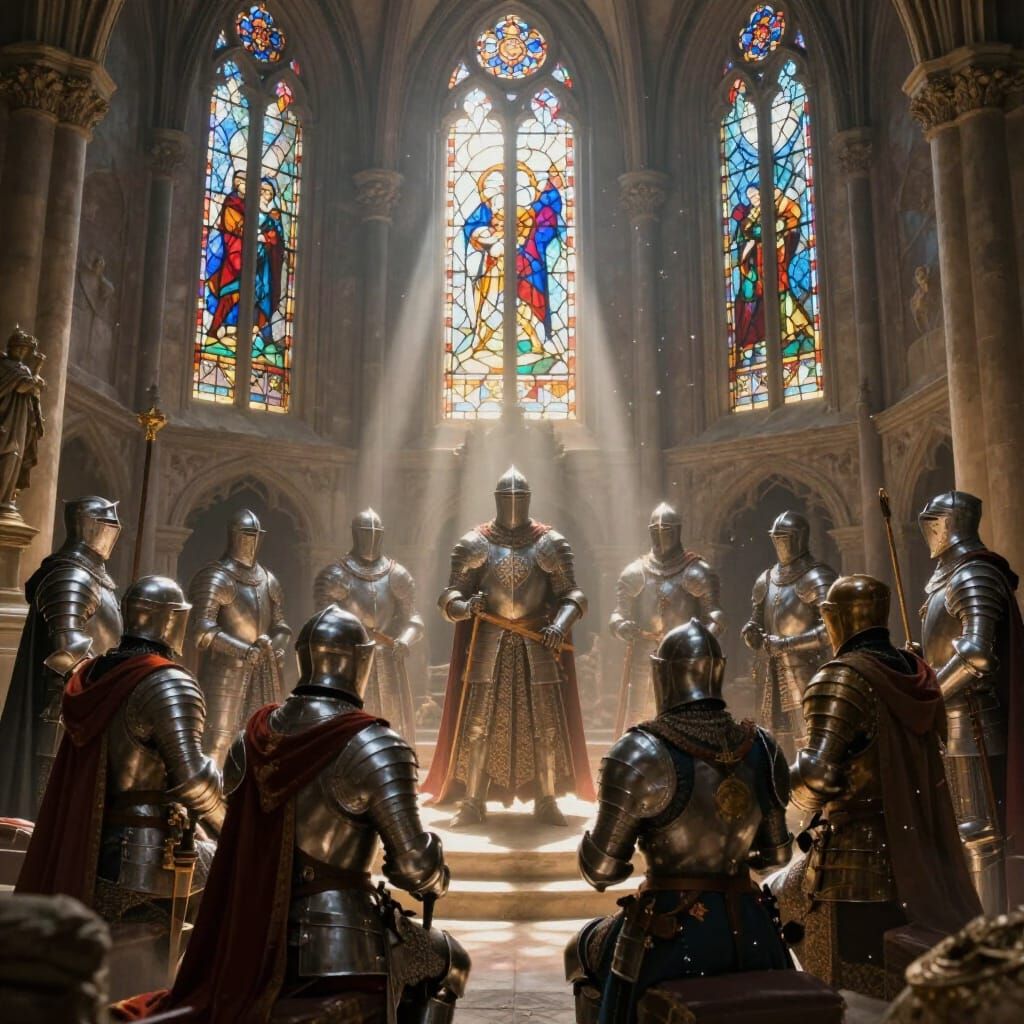 Knights of the Round Table in Mystical Chamber