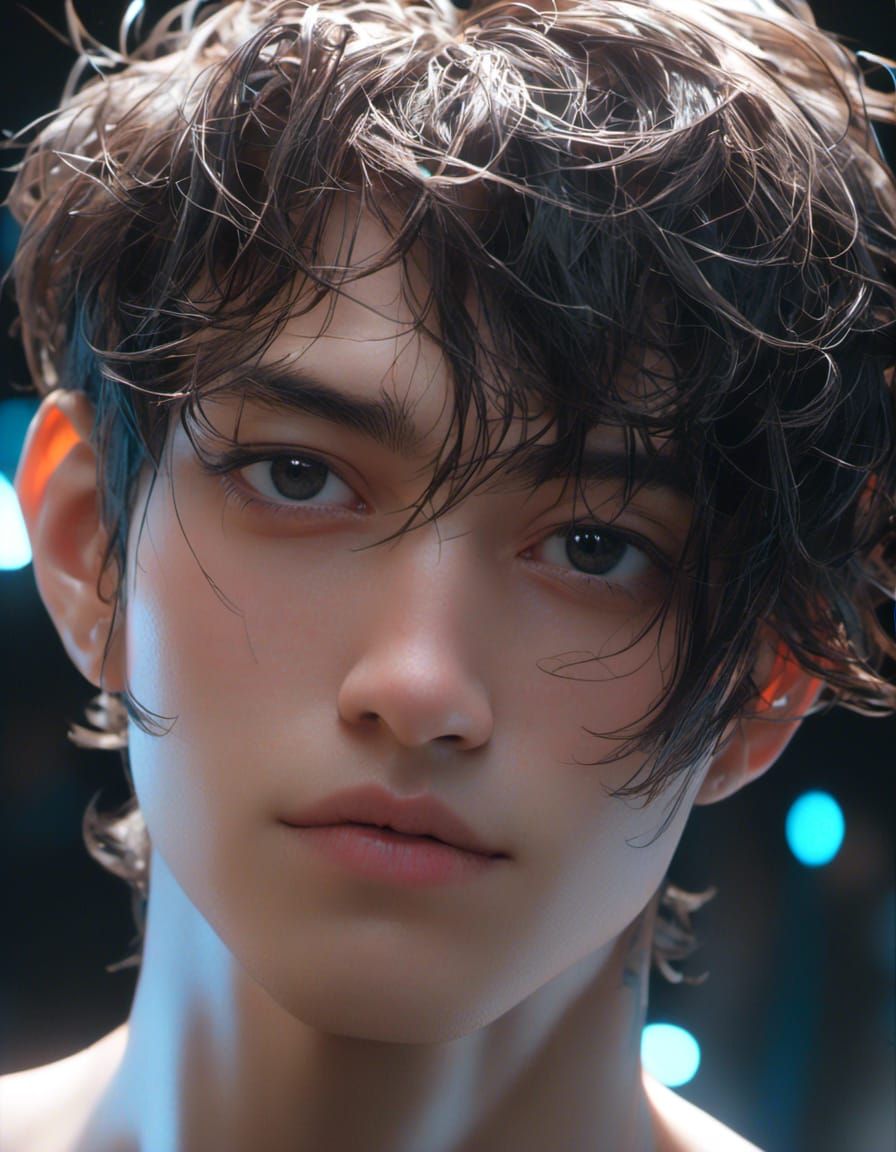 Realistic Anime Style 3D Portrait of a Man