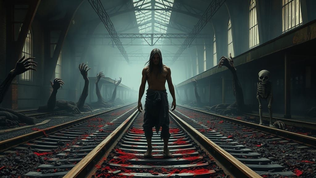 Tortured Figure Trapped in Haunted Train Station Abomination