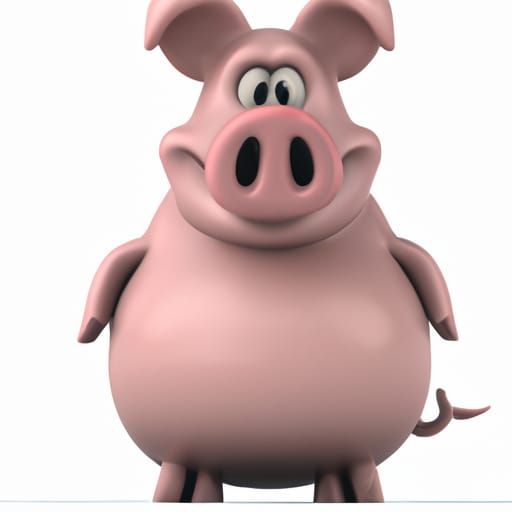 Surreal Pig Portrait in Vibrant Colors