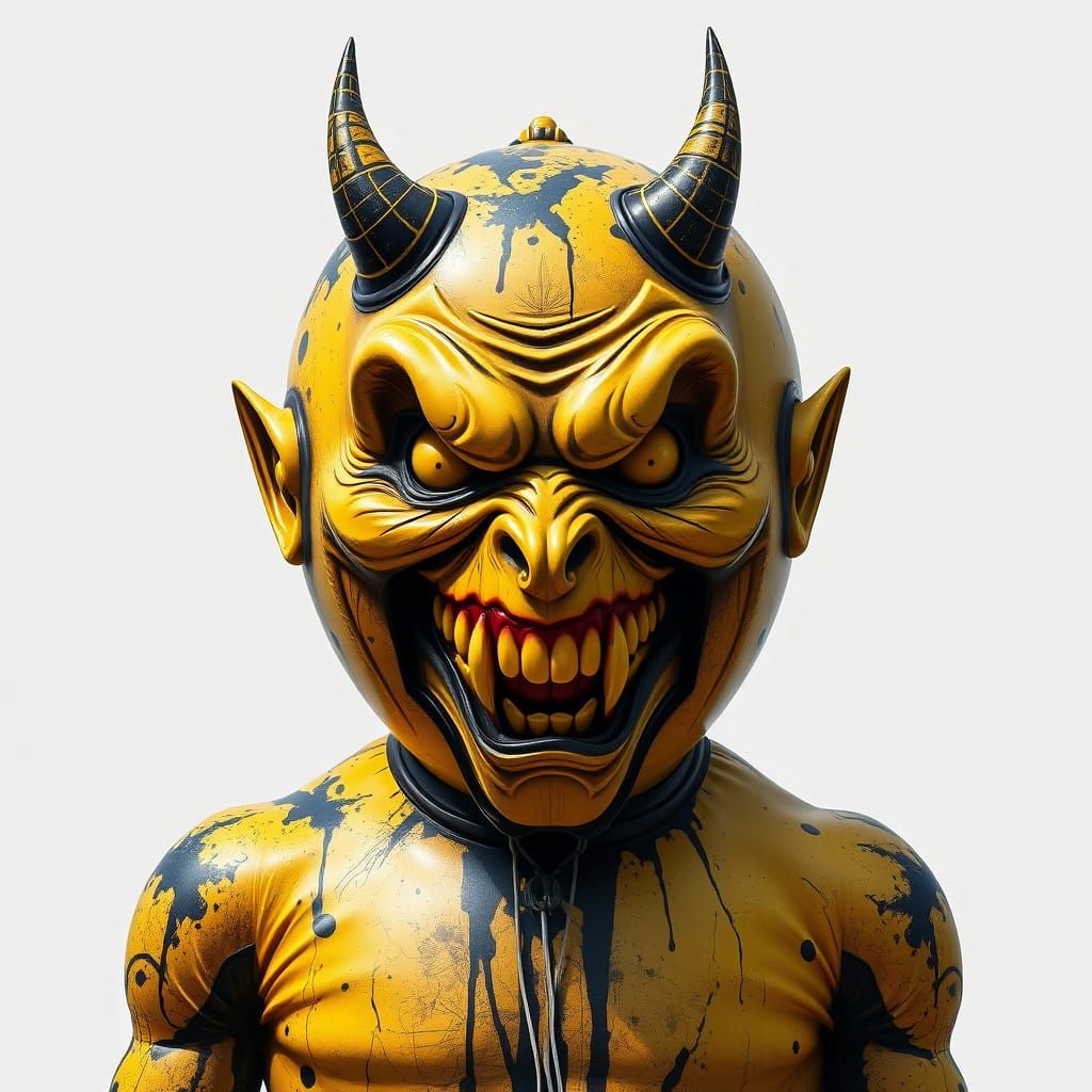 Frightening Devil Balloon in Graffiti Art Style