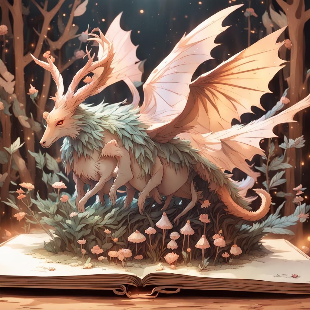 Whimsical Anime Creatures from a Children's Storybook