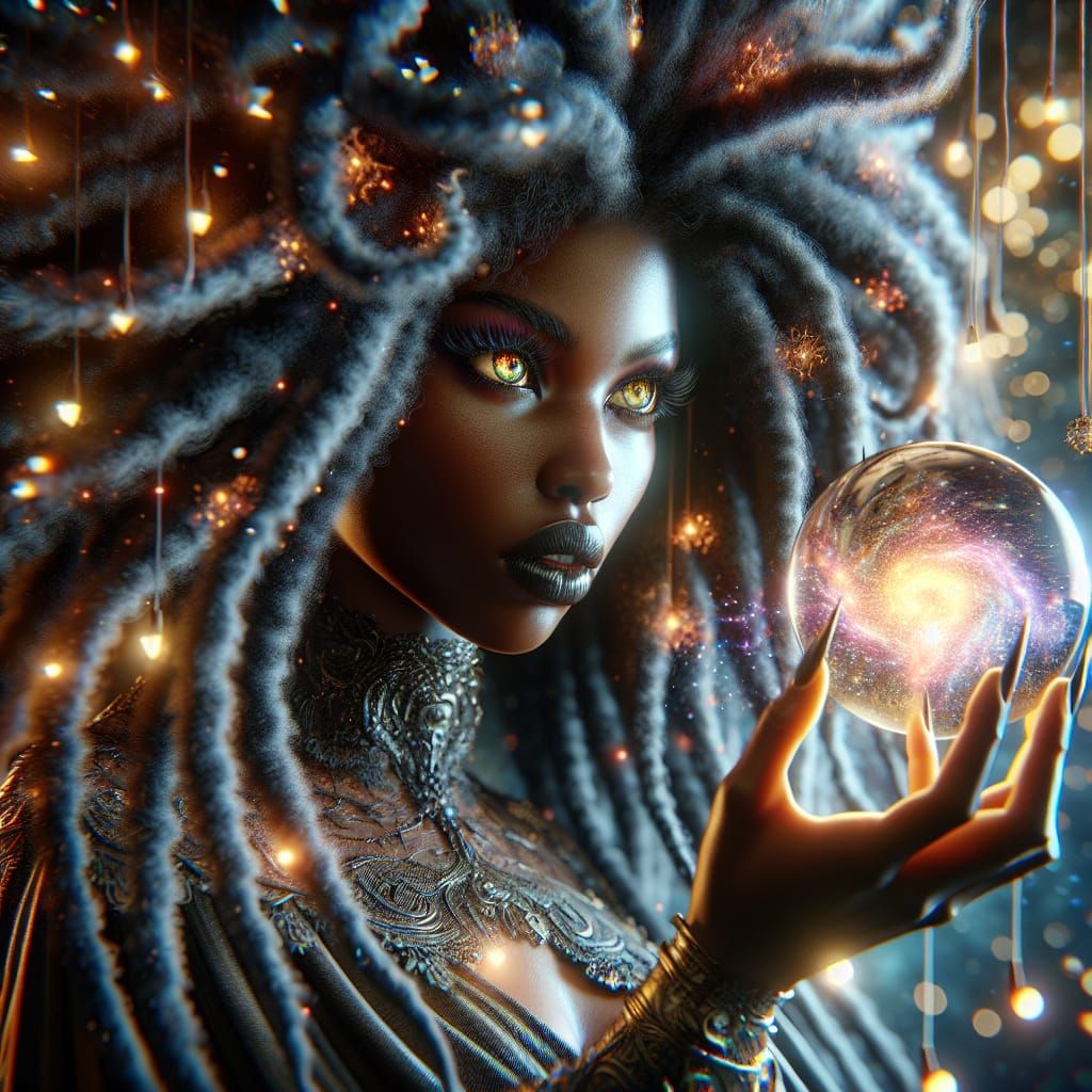 Enchanting Sorceress in Vivid Macro