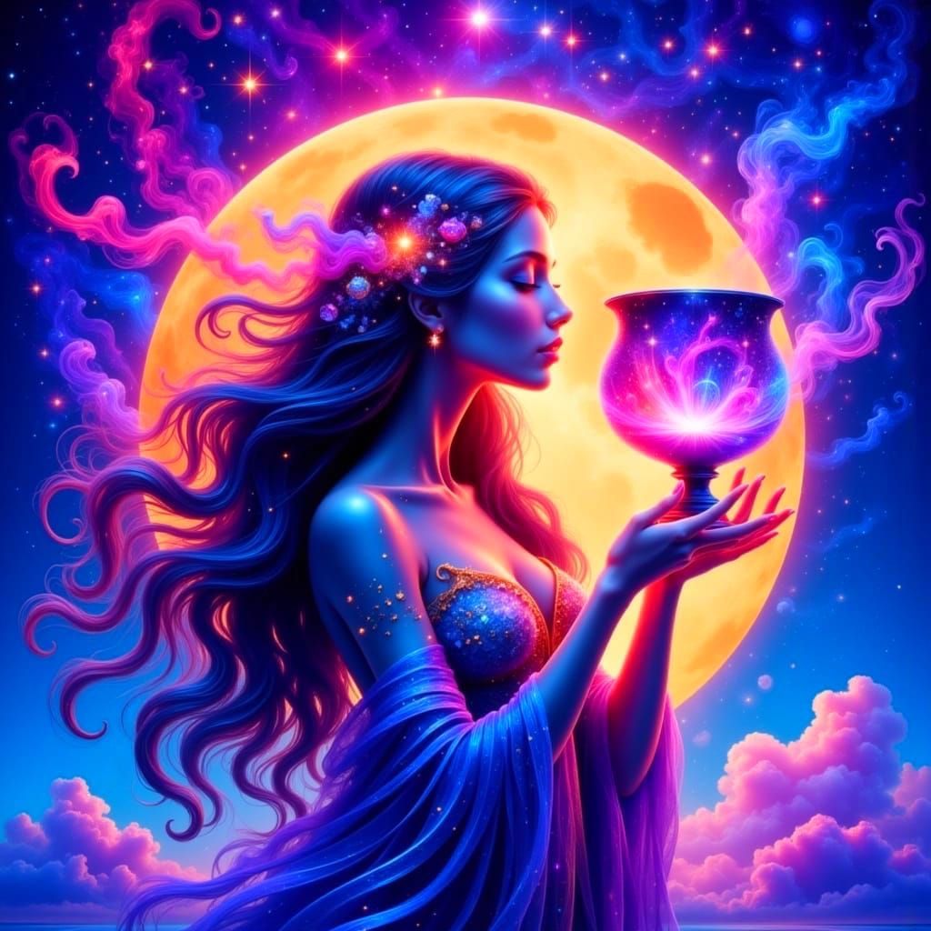 Aquarius in Ethereal Hyperrealistic Masterpiece