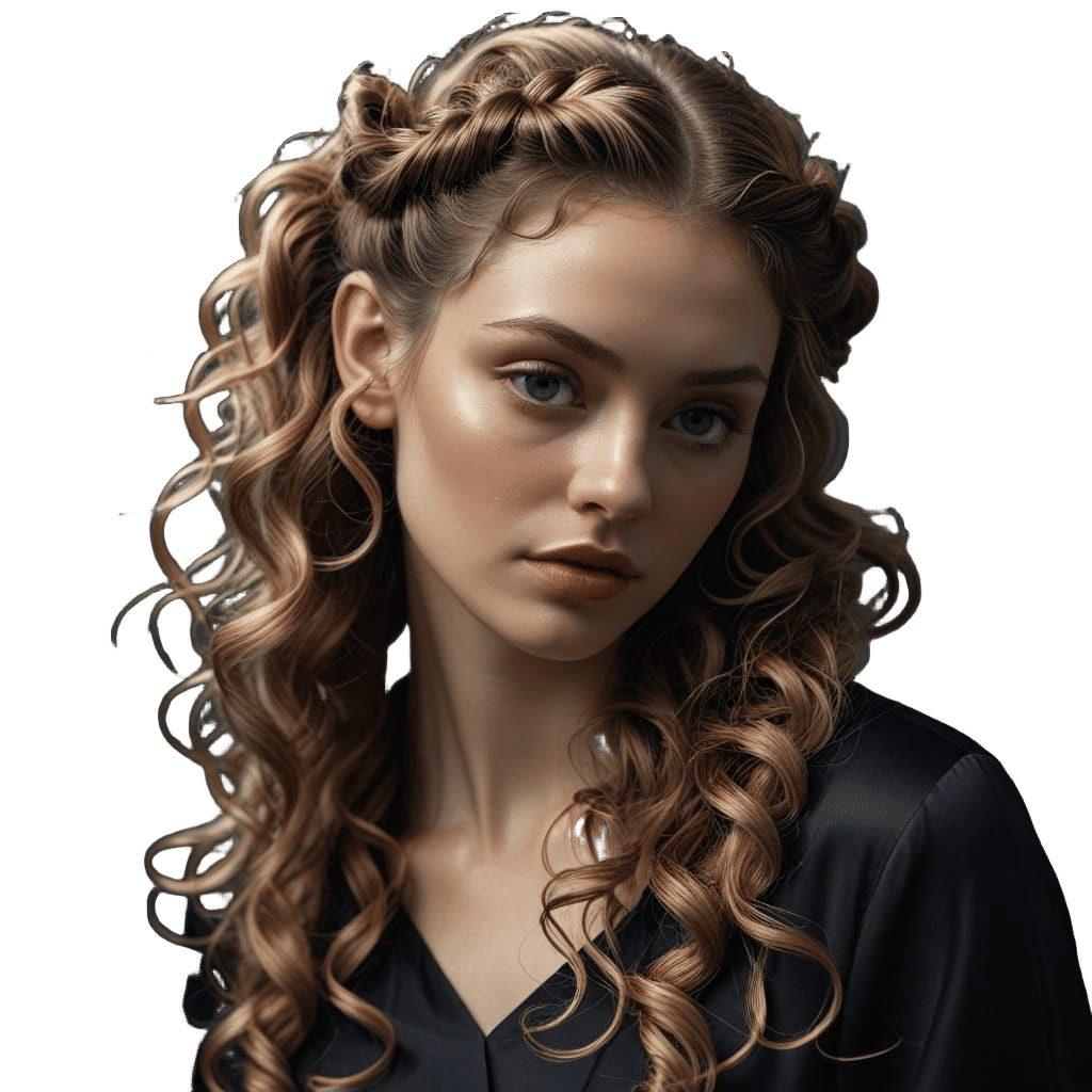 Elegant, Shimmering Satin Hair in Photorealistic Cinematic S...