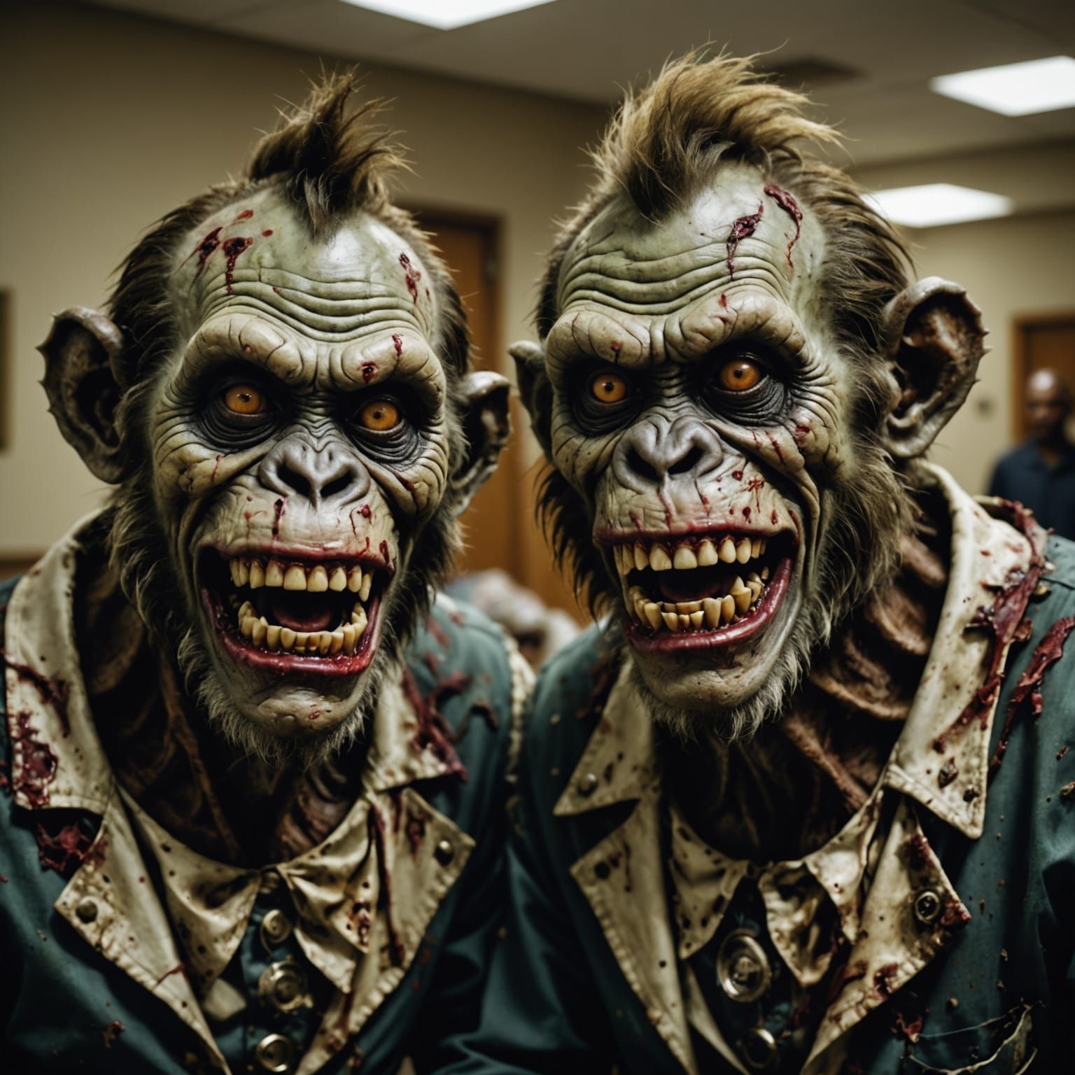 Grotesque Horror Scene Unfolds in Funeral Home