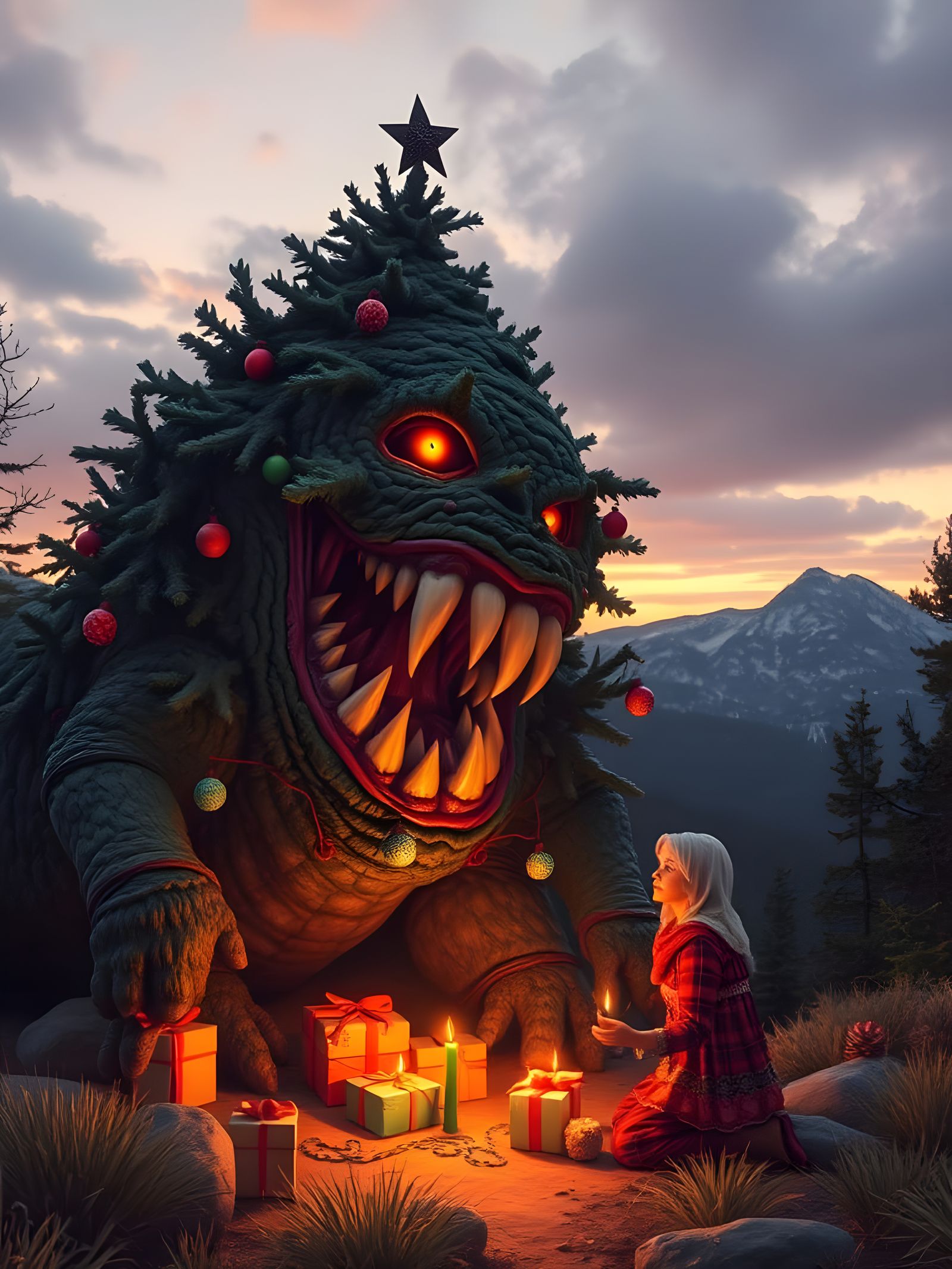 Christmas Tree Monster Rises from Ponderosa Pines
