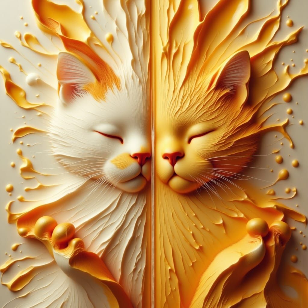 Caramel and Cream Cat: Digital Matte Painting