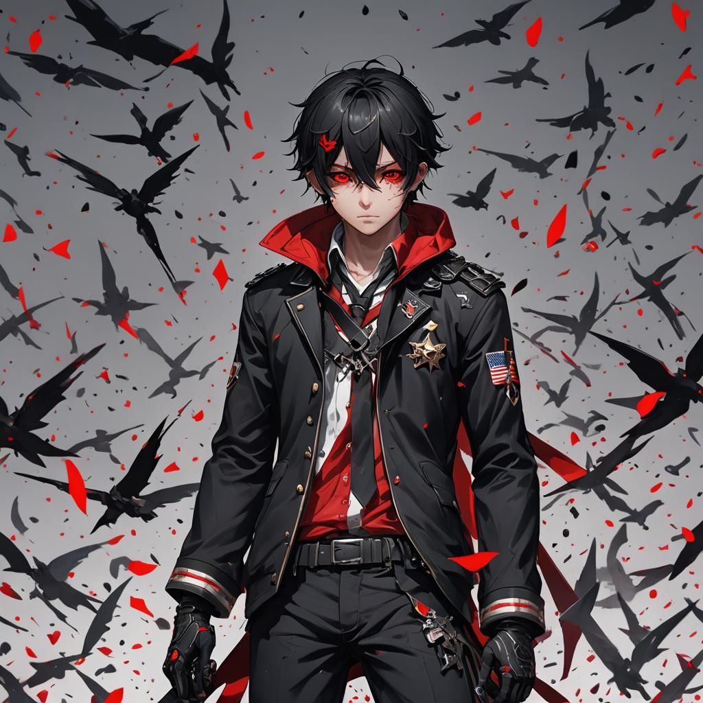 Surreal Anime Assassin with Celestial Eyes in Cyberpunk Styl...