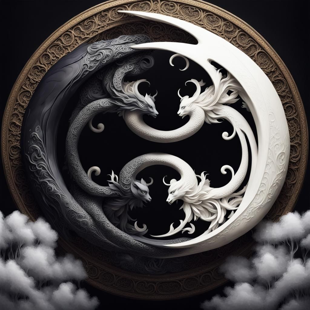 Breathtaking Fantasy Artwork of Opposites in Harmony