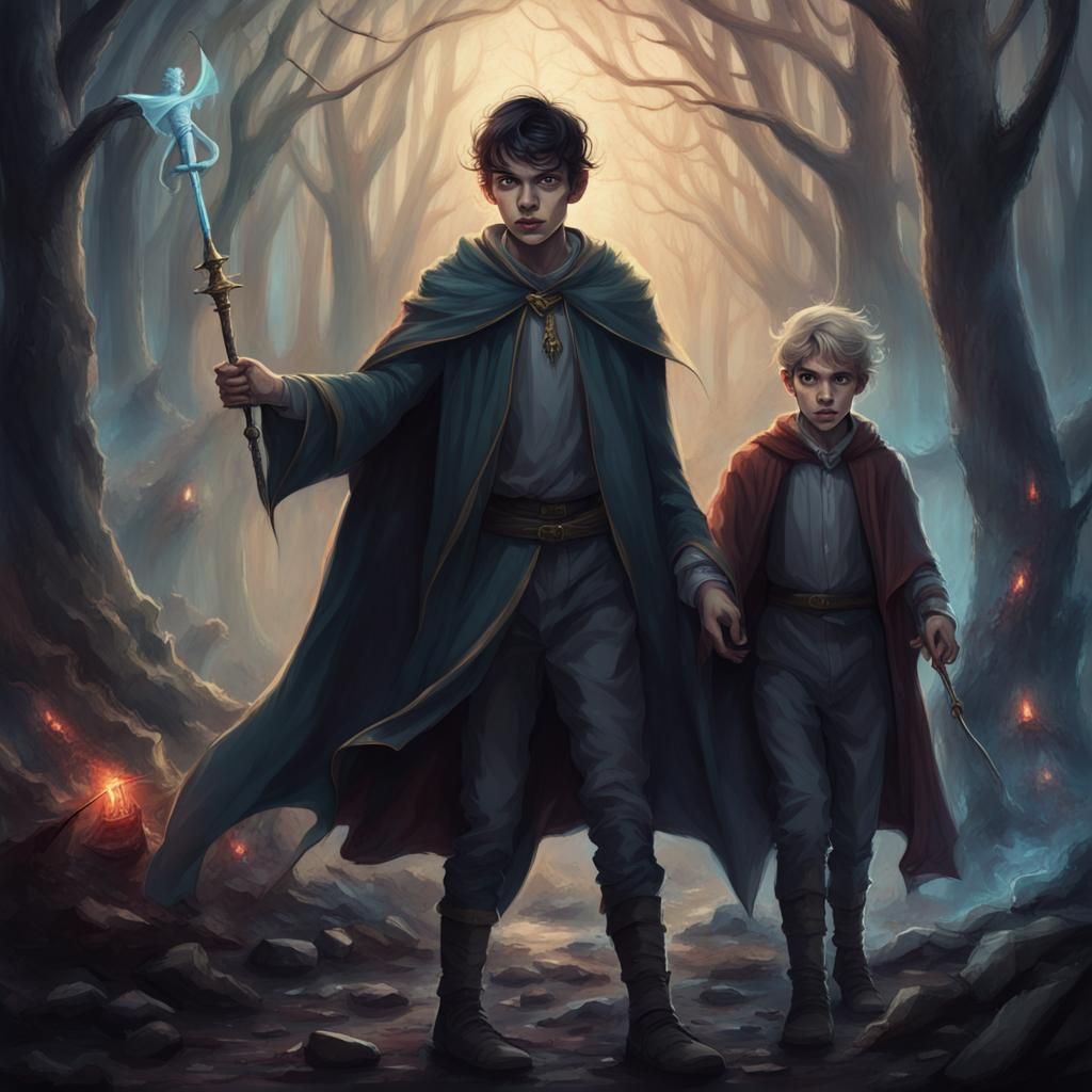 Dark Fantasy World: Young Merlin Battles Prince Arthur in Co...