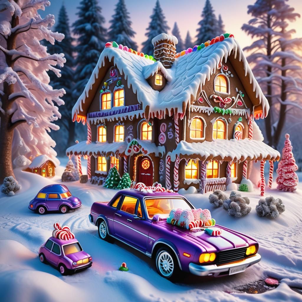 Winter Wonderland Scene in Golden Hour