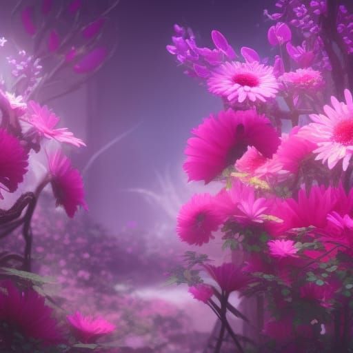 Surreal Neon Flowers in Vibrant Hues