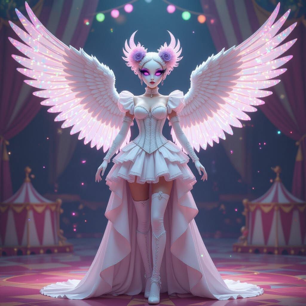 Elegant Digital Performer in Whimsical Circus World