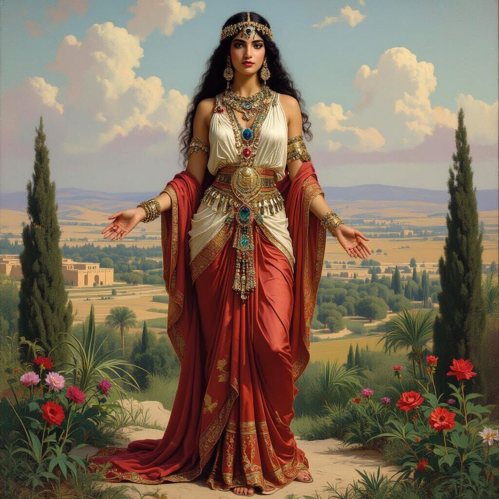 Inanna, Sumerian Goddess, in Romantic Style