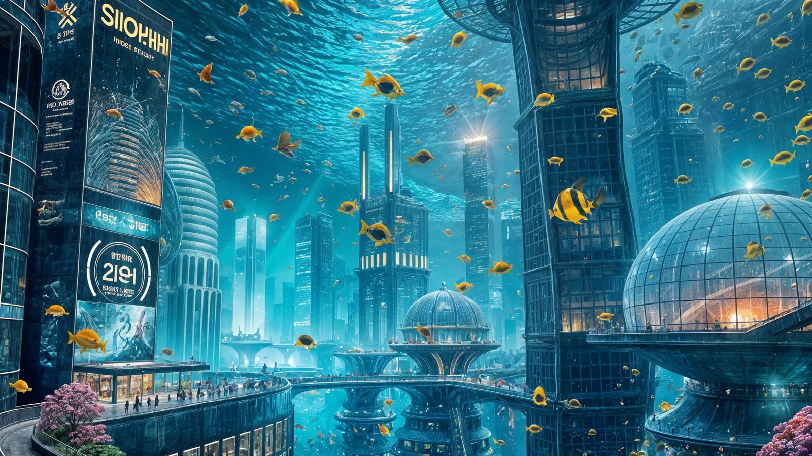 Bioluminescent Aquatic Metropolis of Tomorrow