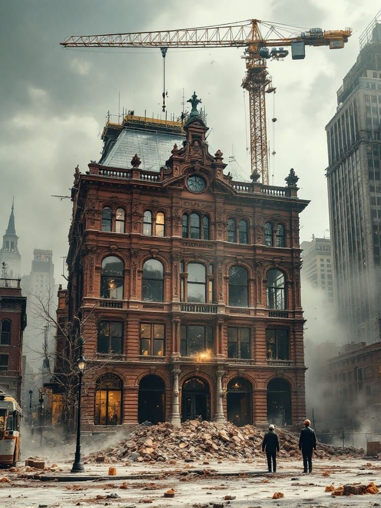 Beaux-arts Building Defies Demolition in Dramatic Scene