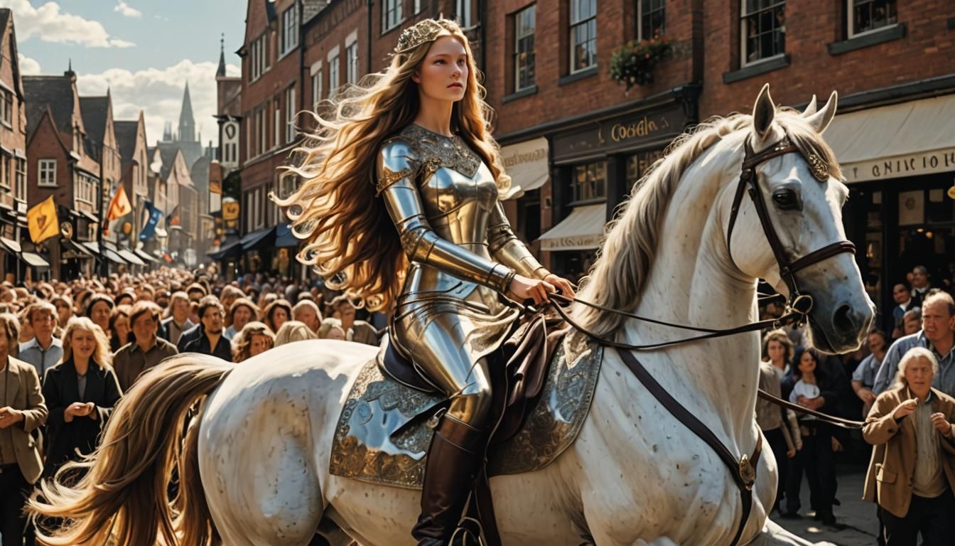 Lady Godiva Rides through Sunlit Coventry in a Moment of Nob...