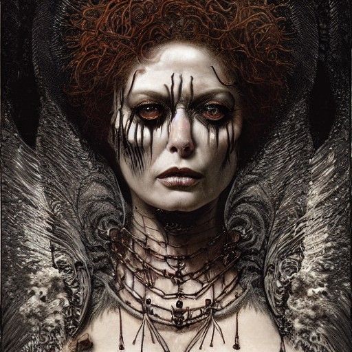 Gothic Cenobite Girl in Chains, Bernard Wrightson-Inspired H...