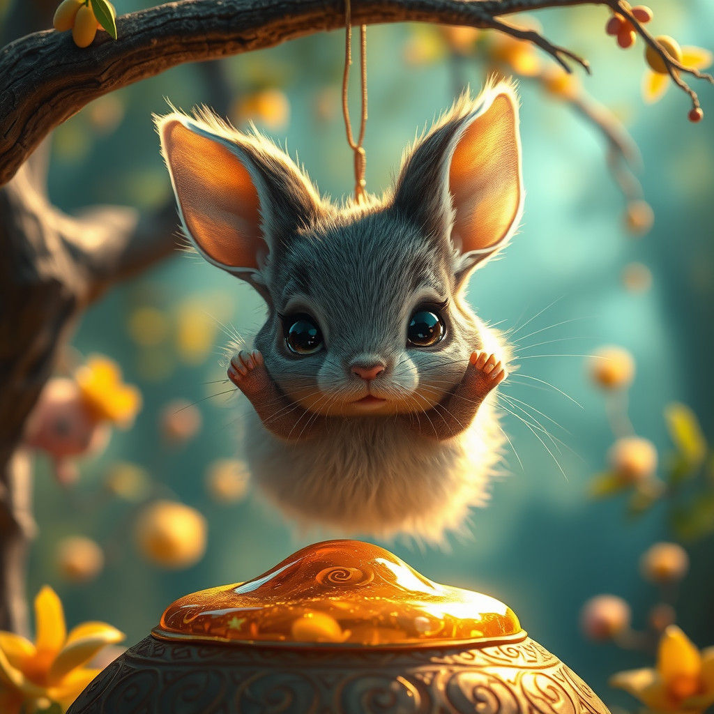 Whimsical Conejo in Dreamy Forest Scene