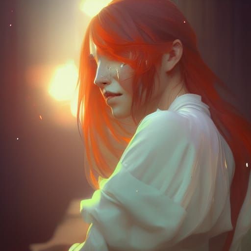 A Woman in Sorrow, Depicted in Intricately Detailed Concept...