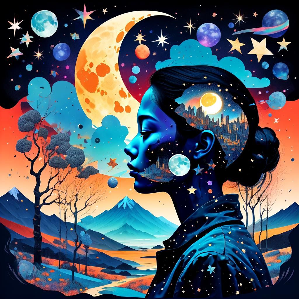 Surreal Starlit Fragmentation in Hyperdetailed Glitchcore