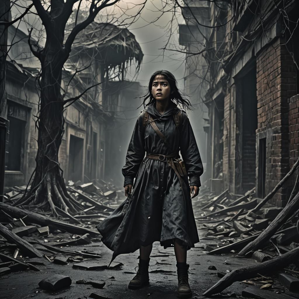 Fearless Youth in a Haunting Landscape