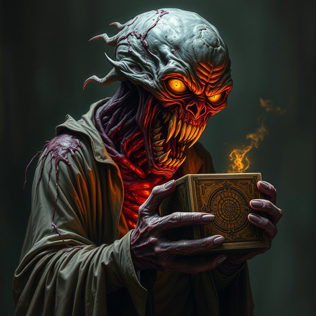 Grotesque Monster Unveiled in Tattered Human Flesh