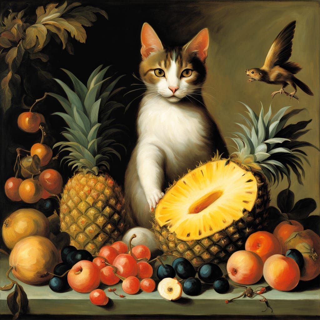 Feline Pineapple in Baroque Fantasy
