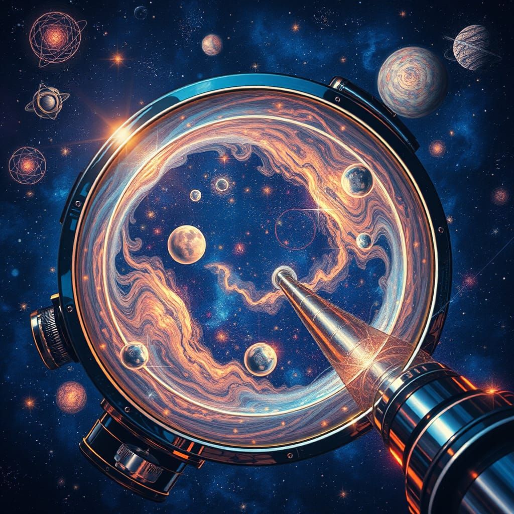 Celestial Wonders through a Gleaming Telescope