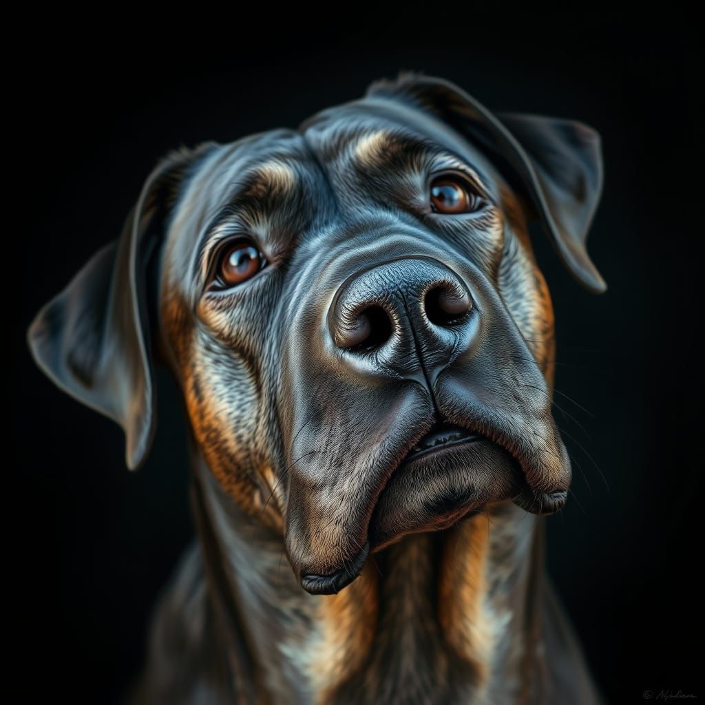 Cane Corso Dog with Quizzical Expression