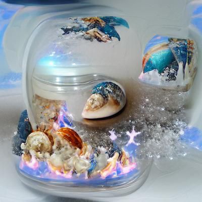 Celestial Code Unfolds in a Flame Snow Globe Scene