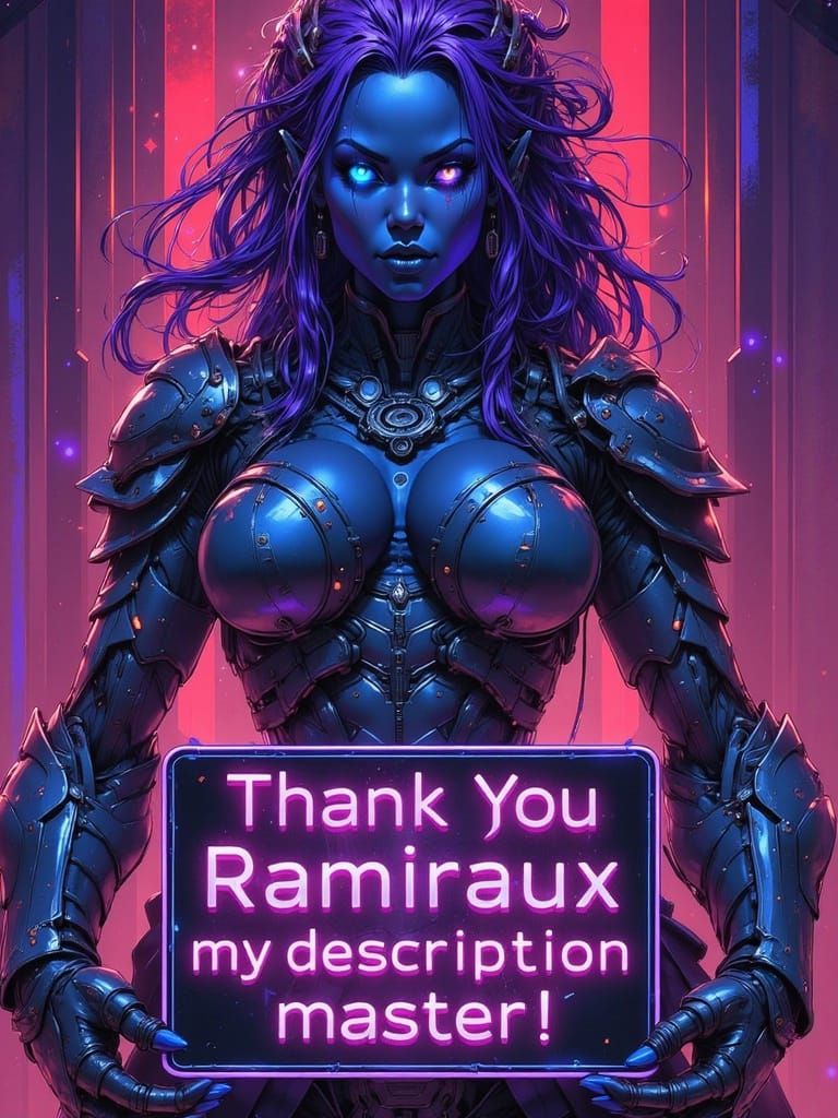 Sci-Fi Elf in Ultraviolet Spaceship, Anime Digital Art