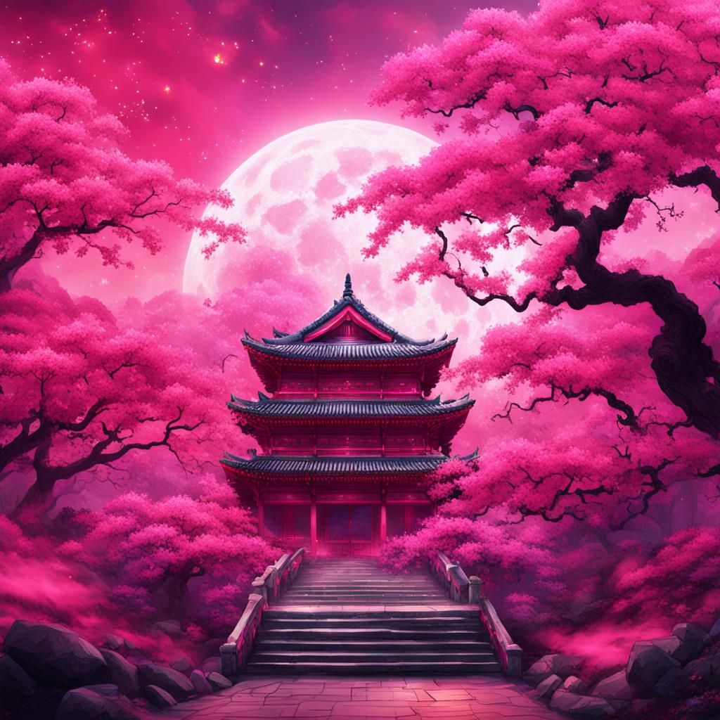 Magical Sakura Dreams in Blazing Hot Pink