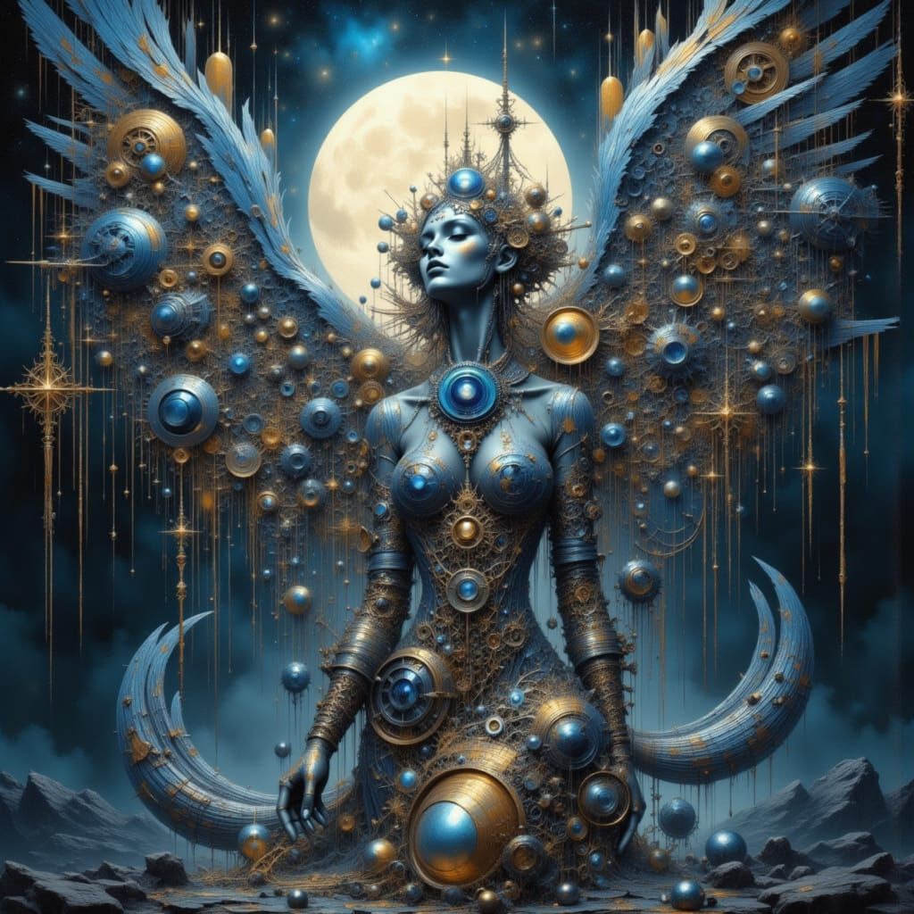 Celestial Automaton Reflecting Fractal Landscape