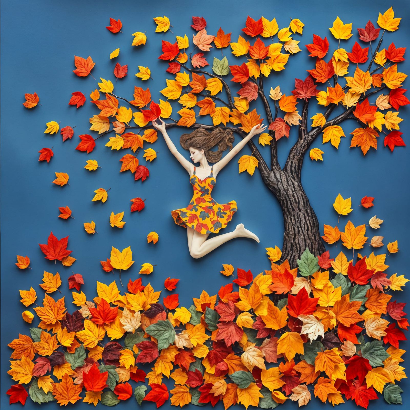 Joy Collage Paper Art.