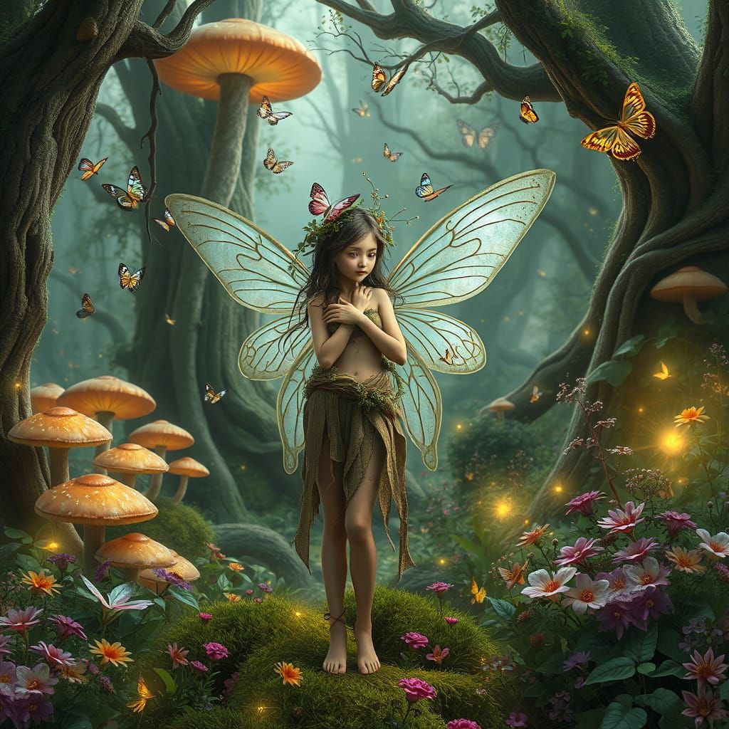 Whispering Forest Fairy in Vibrant Bloom
