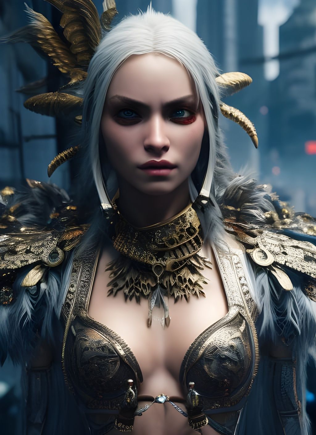 Cyberpunk Beauty in Apocalyptic Armor