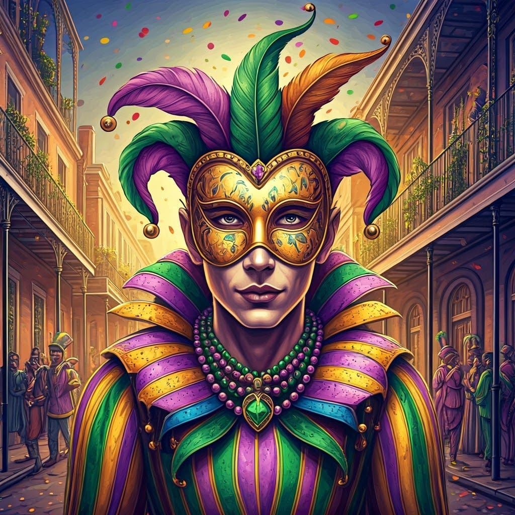 Mardi Gras Celebration in Vibrant New Orleans Style