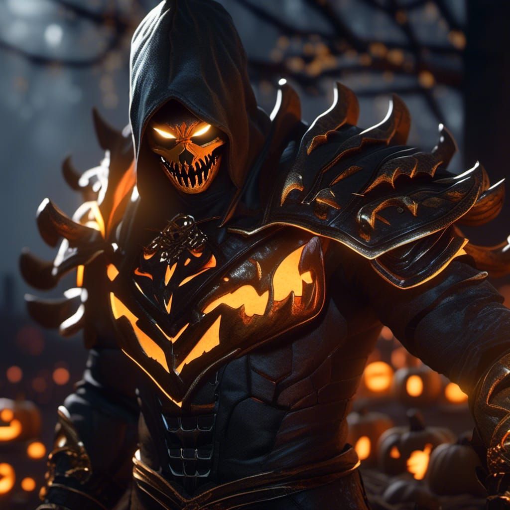 Realistic Fantasy Fighter Jack-o-Lantern Cover Art